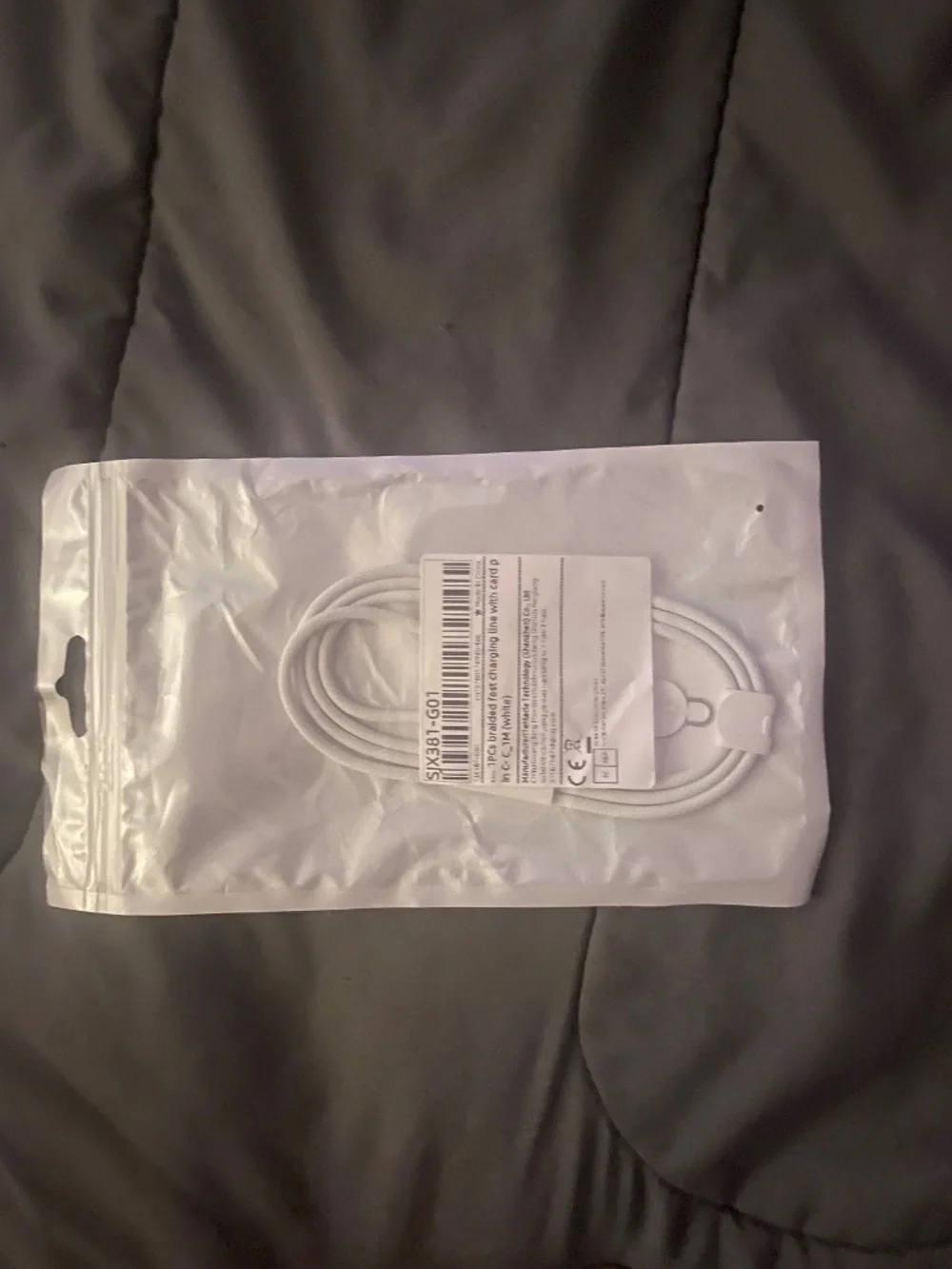 White Braided USB-C Fast Charging Cable 1M New Sealed